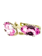 8K žluté zlato 333 Amethyst náušnice vec021x-am Russian Soviet USSR Vintage Jewlery Art Deco style